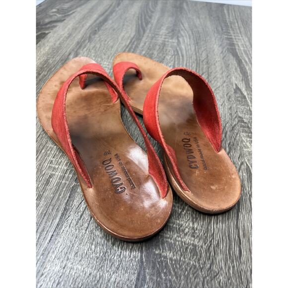 Cydwoq Hillary Toe-Ring Red Brick Leather Handmade USA Sandals Sz EU 39 / US 8 - Picture 8 of 10